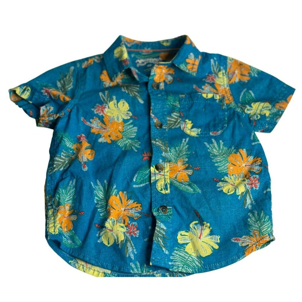 Original Arizona Jean Co. Toddler Hawaiian Shirt 18M – Floral Print Button-Up